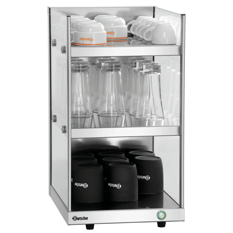 Kopjesverwarmer | Glas/rvs | 103 Kopjes | 30°c/60°c | 0.3kw (230v) | 310x420x540(h)mm
