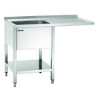 Rvs Spoelwerktafel Met 1 Spoelbak Links Em Bodemschap | Achteropstand En Ruimte Voor Vaatwasser | 1200x700x850(h)mm
