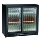 Barkoelkast | Zwart | 176l | 2 Zelfsluitende Schuifdeuren Deuren | 230v | 900x530x850(h)mm