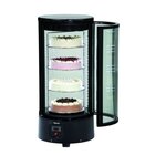 Gebaksvitrine | 72l | Zwart | +2°c/+10°c | 4 Schappen (roterend) | ø450x983(h)mm