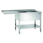 Rvs Spoelwerktafel Met 2 Spoelbakken Rechts En Bodemschap | Achteropstand En Ruimte Voor De Vaatwasser | 1600x700x850(h)mm