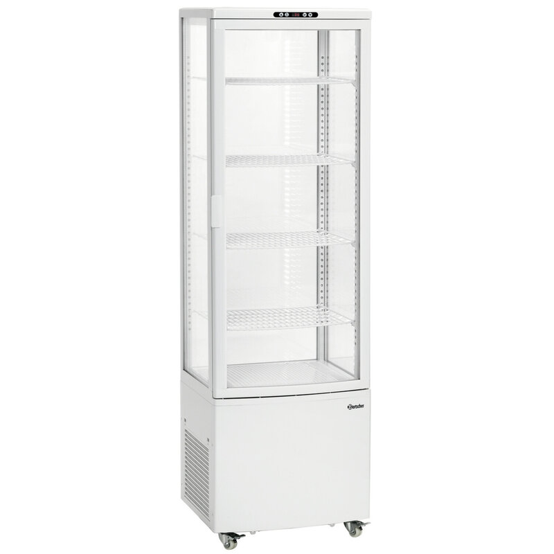 Koelvitrine | 235l | Wit | +2°c/+12°c | 5 Schappen | Wielen | 525x455x1703(h)mm