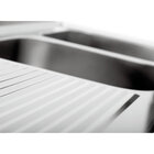 Rvs Spoelwerktafel Met 2 Spoelbakken Rechts En Bodemschap + Achteropstand | 1800x700x850(h)mm