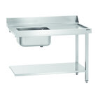 Aanvoertafel Ds-r1b | Spoelbank Links Met Bodemschap + Achteropstand | 1200x720x850(h)mm