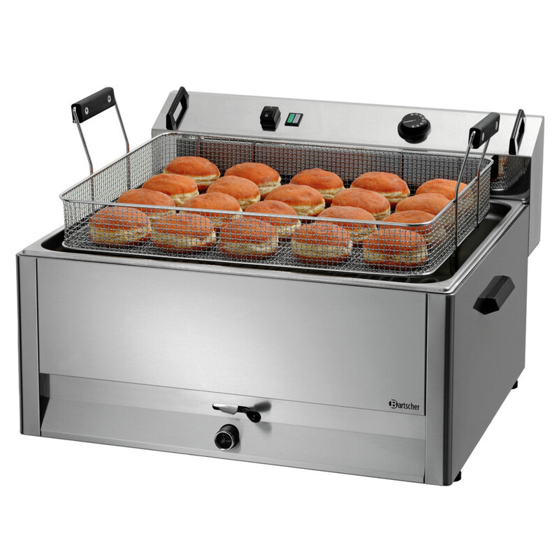 Bartscher Deegwaren-/visfriteuse | Serie BF | Elektrisch | 30l | 50°c/190°c | 15kw (400v) | Aftapkraan | 660x650x410(h)mm