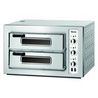 Pizzaoven | Elektrisch | Rvs | 4+4 ø25cm | 2 Kamers | Boden Van Vuurvaste Klei | 800x750x510(h)mm