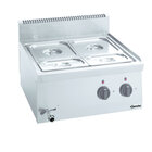 Bain Marie | Elektrisch | 2.8kw | 1x 1/1 + 2x 1/4 GN | Met Aftapkraan | 600x600x290(h)mm