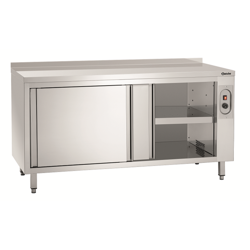 Warmhoudkast | Rvs | 2 Schuifdeuren + Achteropstand | 2kw | 1600x700x850(h)mm