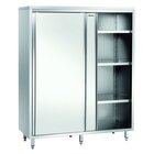 Servieskast Rvs 2 Schuifdeuren | 3 Tussenschappen Verstelbaar | 1200x600x2000(h)mm