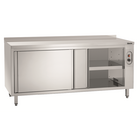 Warmhoudkast | Rvs | 2 Schuifdeuren + Achteropstand | 2kw | 1800x700x850(h)mm