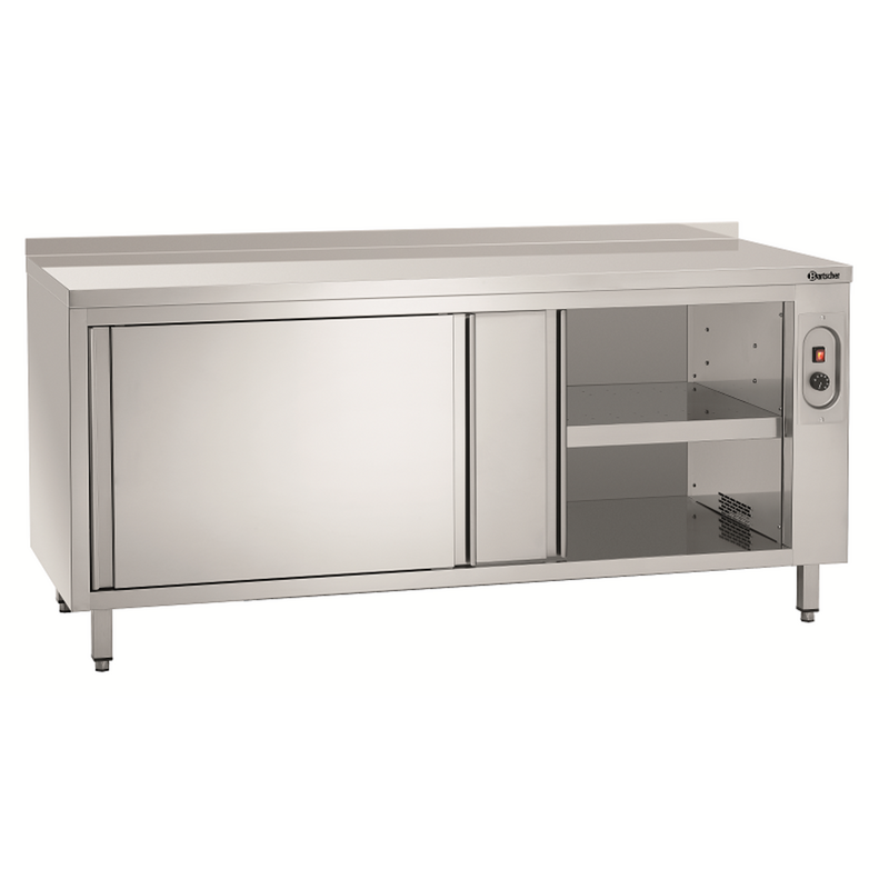 Warmhoudkast | Rvs | 2 Schuifdeuren + Achteropstand | 2kw | 1800x700x850(h)mm