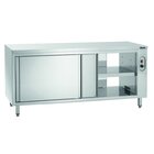 Warmhoudkast | Rvs | Schuifdeuren Beide Zijdes | 2kw | 1 Tussenschap | 1800x700x850(h)mm