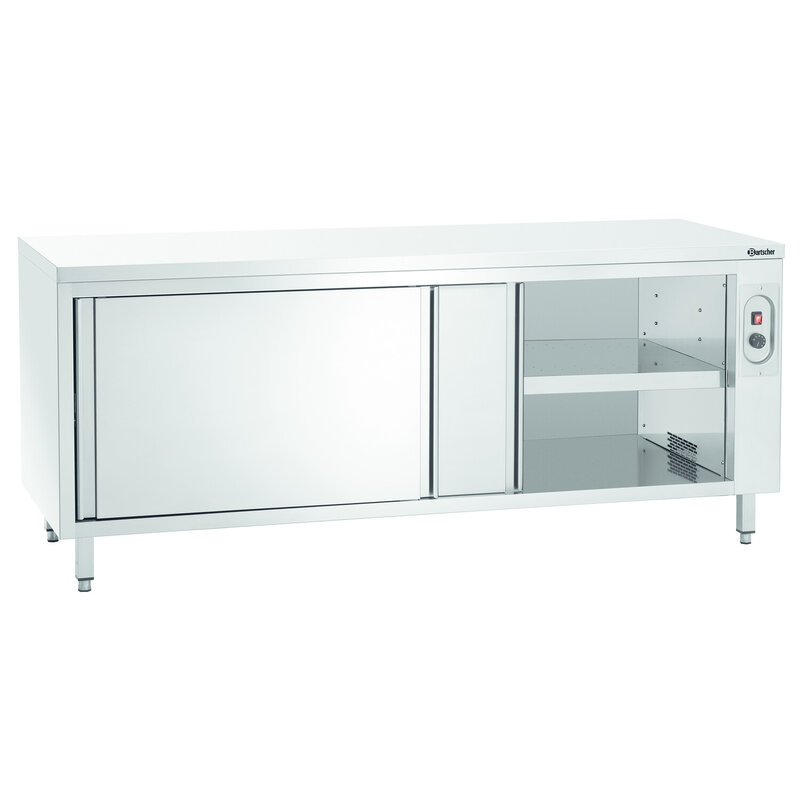 Warmhoudkast | Rvs | 2 Schuifdeuren | 2kw | 2000x700x850(h)mm