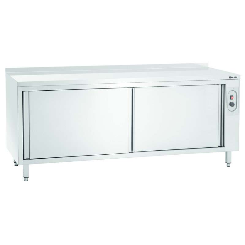 Warmhoudkast | Rvs | 2 Schuifdeuren + Achteropstand | 2kw | 2000x700x850(h)mm