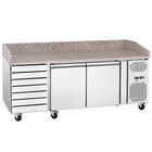 Pizzawerkbank | 360l | 2 Deuren + 7 Deegladen (en600x400) | -2°c/+8°c | Statisch + Ventilator | Wielen (geremd) | 2015x795x975(h)mm