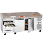 Pizzawerkbank | 360l | 2 Deuren + 7 Deegladen (en600x400) | -2°c/+8°c | Statisch + Ventilator | Wielen (geremd) | 2015x795x975(h)mm