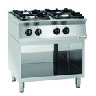 Gasfornuis Mfgo 7040 | 4 Kookpitten | 2x 3.5kw + 2x 6kw | Open Onderstel | 800x700x910(h)mm