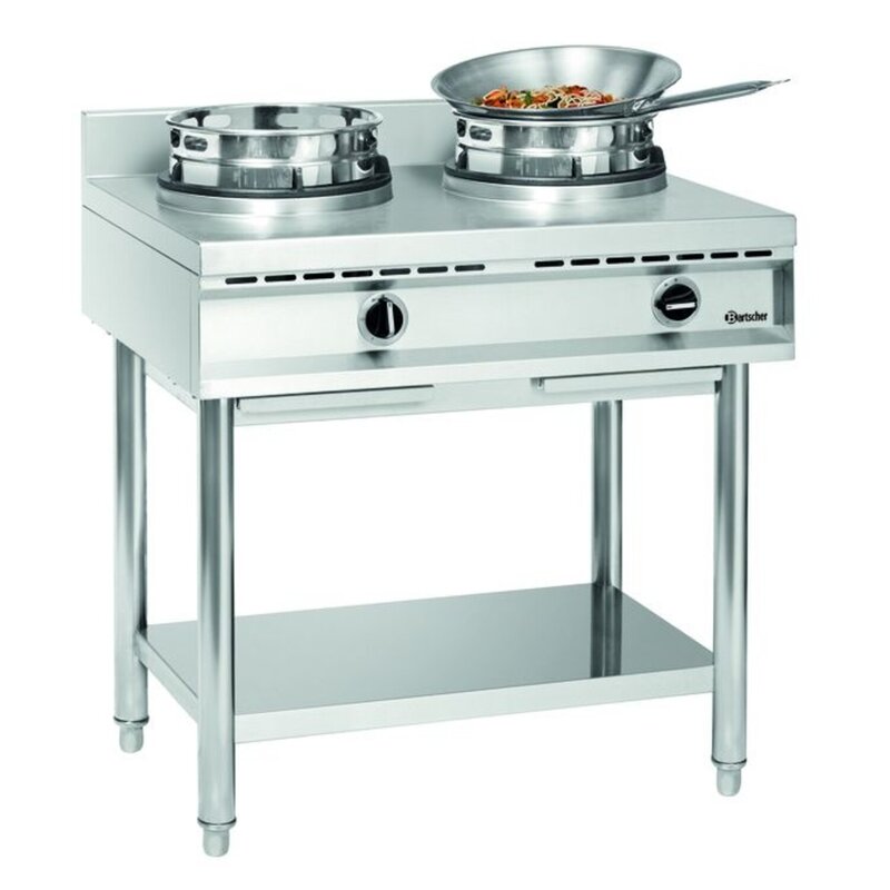 Wokkookplaat | Gas | 2 Branders | 23kw | 900x600x690(h)mm
