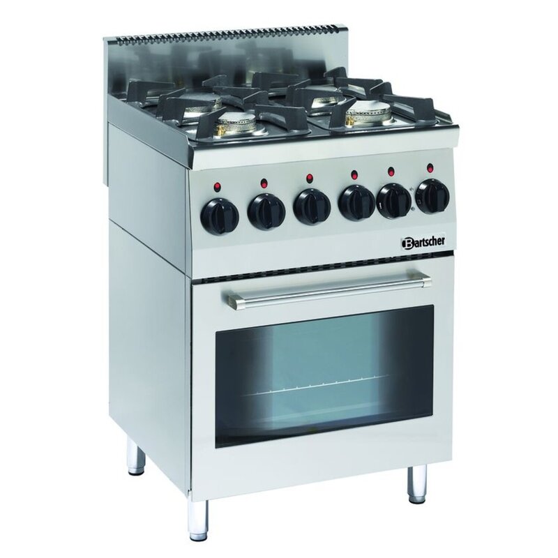 Gasfornuis | EO | 4 Kookpitten | 2x 3.5kw + 2x 6kw | Elektrische Oven 2.2kw | 600x600x900(h)mm