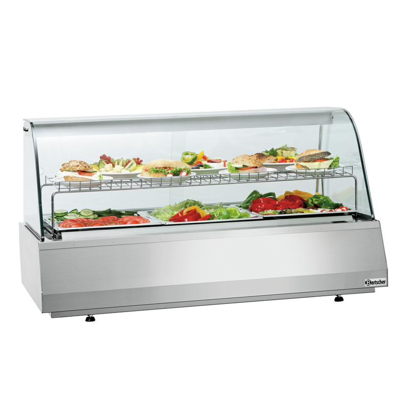Koelvitrine | 165l | 3/1 GN | Grijs | +6°c/+10°c | 2 Schappen | 1072x783x593(h)mm