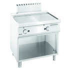 Bakplaat/grillplaat | 700 B800 | Bakplaat 1/2 Glad 1/2 Geribbeld (b)720x(d)445mm | 14kw | 800x700x850(h)mm
