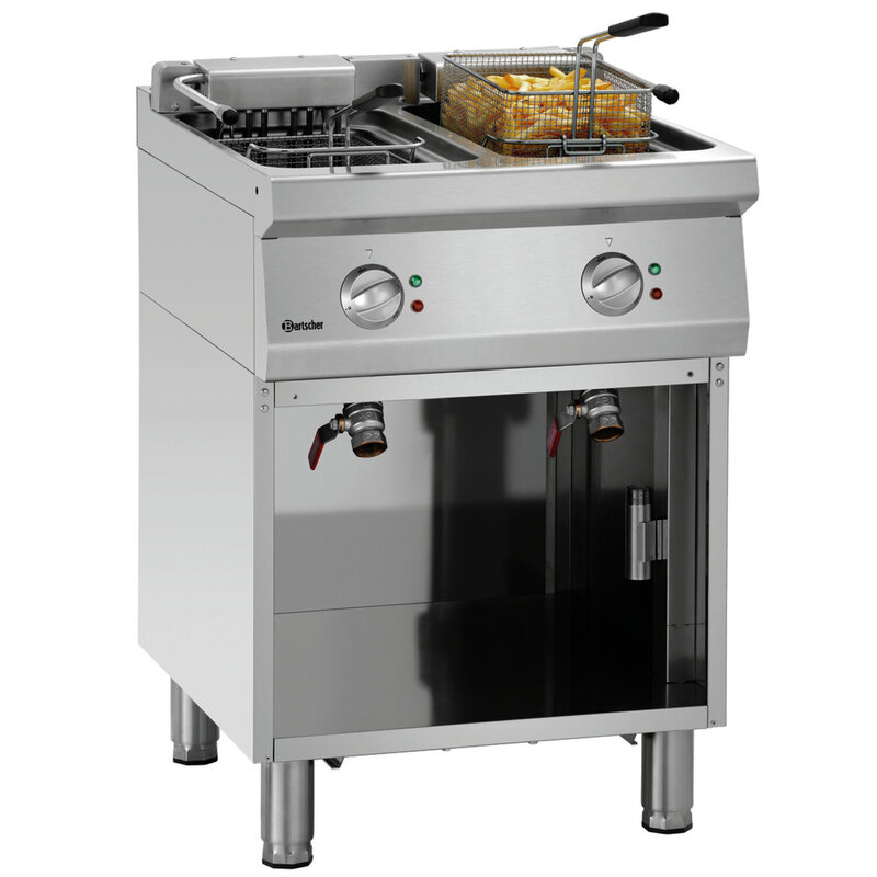 Friteuse | Serie 700 | Elektrisch | 11+11l | 100°c/190°c | 17.4kw (400v) | Aftapkranen | 600x700x850(h)mm