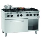 Gasfornuis Mfg 7340 | 6 Kookpitten | 3x 3.5kw + 3x 6kw | Elektrische Oven | 2/1 GN | 6kw | 1200x700x910(h)mm