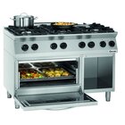 Gasfornuis Mfg 7340 | 6 Kookpitten | 3x 3.5kw + 3x 6kw | Elektrische Oven | 2/1 GN | 6kw | 1200x700x910(h)mm