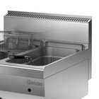 Friteuse | Serie 650 | Gas | 8+8l | 120°c/180°c | 14kw | Piëzo Ontsteking | Aftapkranen | 600x650x295(h)mm