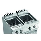 Pastakoker Elektrisch Op Onderstel 2x 24l | Ingebouwde Aftapkraan | 14kw | 800x700x850(h)mm