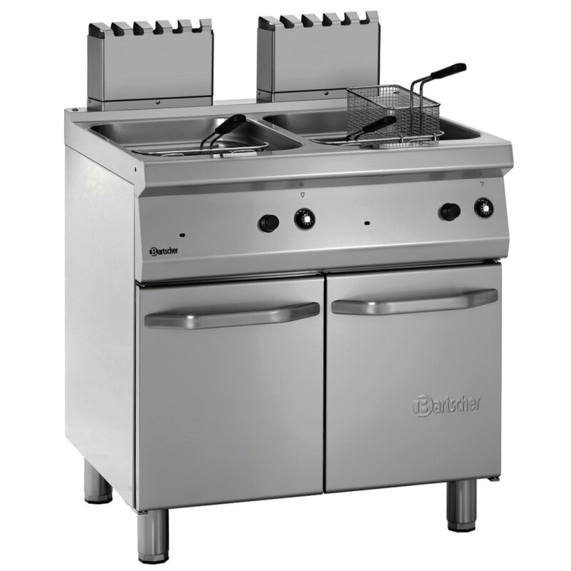 Friteuse | Serie 700 | Gas | 15+15l | 100°c/190°c | 30kw | Piëzo Ontsteking | Aftapkranen | 800x700x850(h)mm