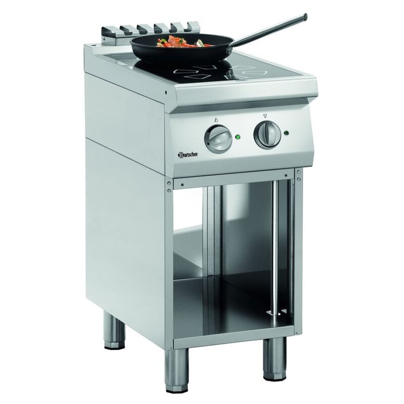 Fornuis | Elektrisch + Inductie | 2 Kookplaten | 2x 5 KW | Open Onderstel | 400x700x850(h)mm