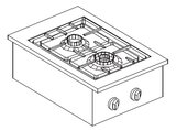 Gas Kookunit 2 Br. 7kw