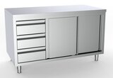 700 Werktafel Schuifdeuren Laden Links 1800