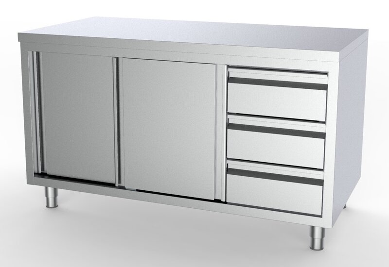700 Werktafel Schuifdeuren Laden Rechts 1600