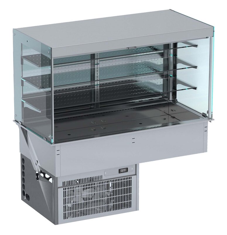 Drop-in Wandmodel Koelvitrine Recht - Roll-up 4/1