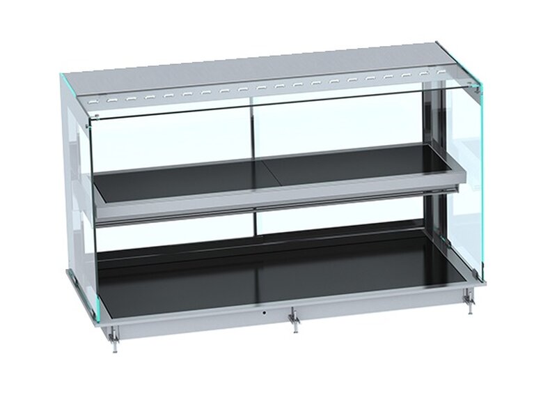 Drop-in Warmvitrine Keramisch Recht - Zwart 4/1