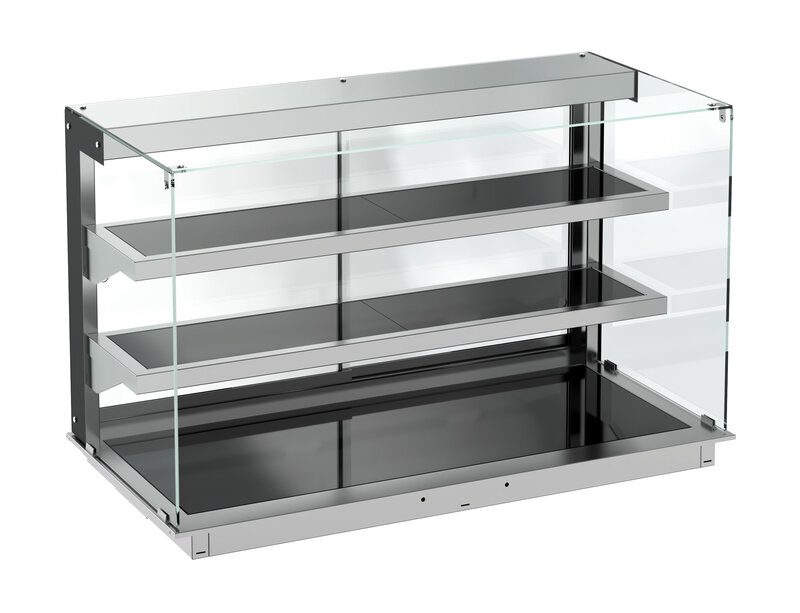 Drop-in Warmvitrine Keramisch Recht - Zwart 5/1