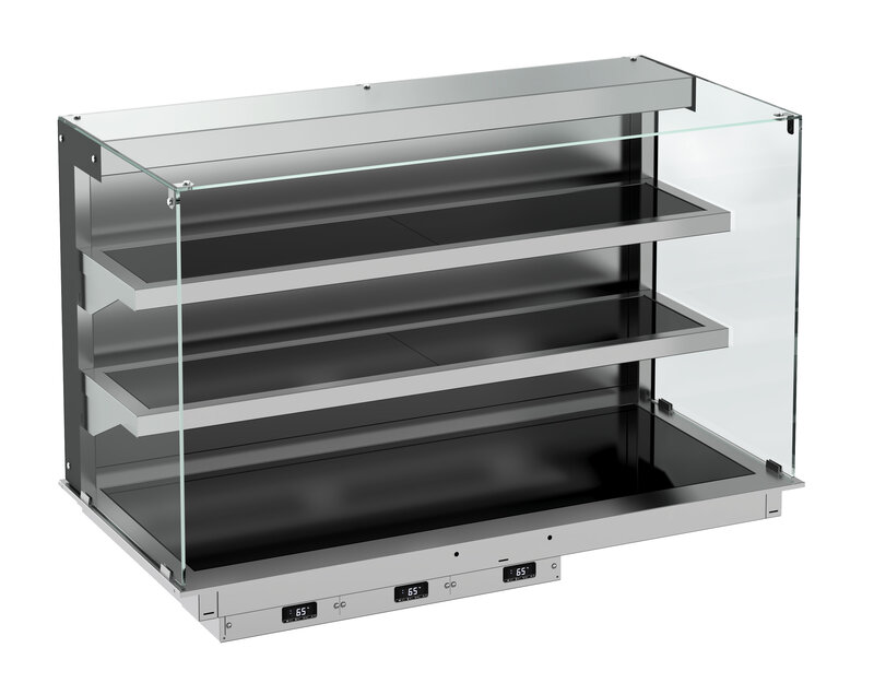 Drop-in Wandmodel Warmvitrine Keramisch Recht - Zwart 3/1