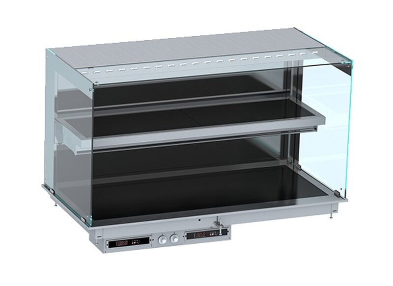 Drop-in Wandmodel Warmvitrine Keramisch Recht - Zwart 4/1