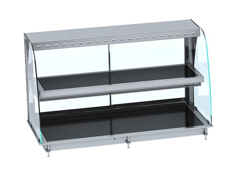 Drop-in Warmvitrine Keramisch Gebogen - Zwart 4/1