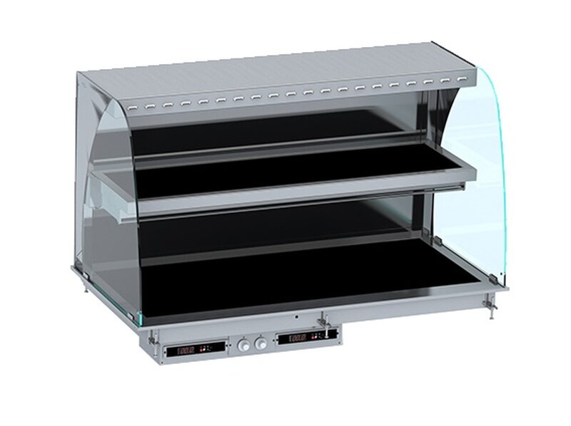 Drop-in Wandmodel Warmvitrine Keramisch Gebogen - Zwart 4/1