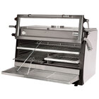 Houtskooloven-bbq, GN 2/1 + Gn1/1 (120 Kg/h)- Hefbare Deur/roestvrij Staal