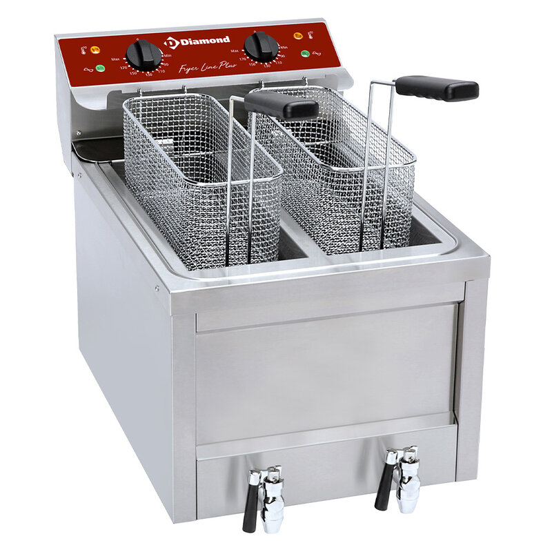 Electrische Friteuse 2 x 8 Lit. - Top