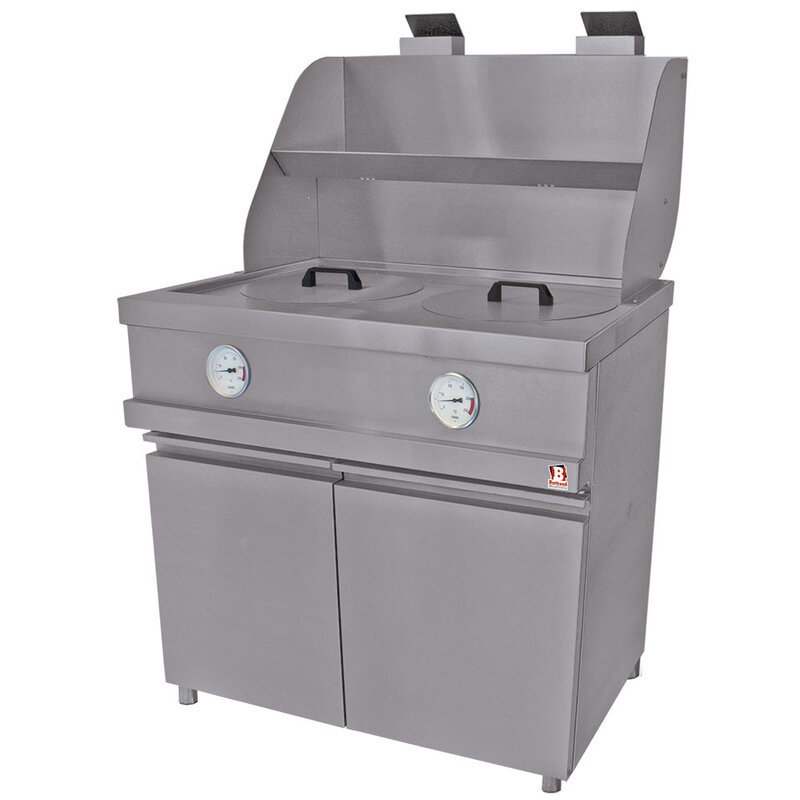 Gasfriteuse Heavy Duty, 2 Ronde Kuipen, Mechanisch