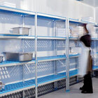 Hoekrek in Geanodiseerd Aluminium 4 Niveau's "modular Rack"