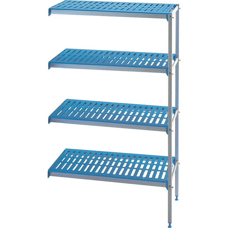 Hoekrek in Geanodiseerd Aluminium 4 Niveau's "modular Rack"