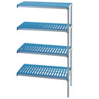 Hoekrek in Geanodiseerd Aluminium 4 Niveau's "modular Rack"