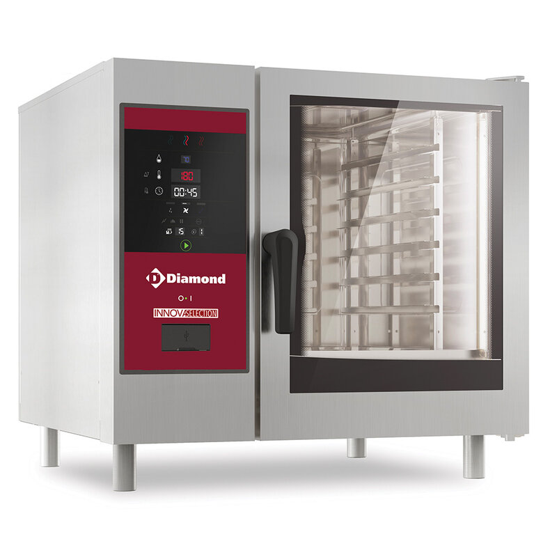 Electrische Oven Boiler Stoom en Convectie 6x Gn1/1+ Cleaning