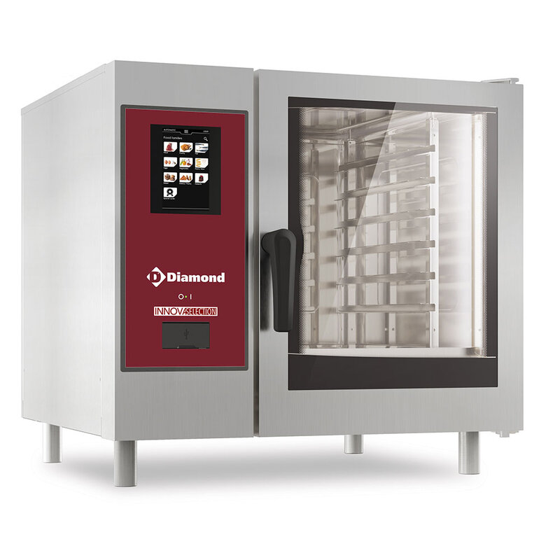 Gasoven "touch" Met Boiler, Stoom en Convectie 6xgn1/1+ Cleaning